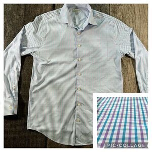 Peter Millar Summer Comfort Performance Mens Medium Long Sleeve Button Down